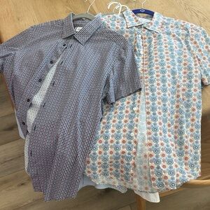 Italian Cotton Men's Casual Button Down Shirt - Multicolor Pattern slim fit